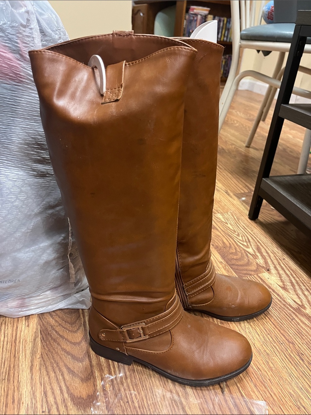 Women's Tall Riding Boots in Cognac Brown
